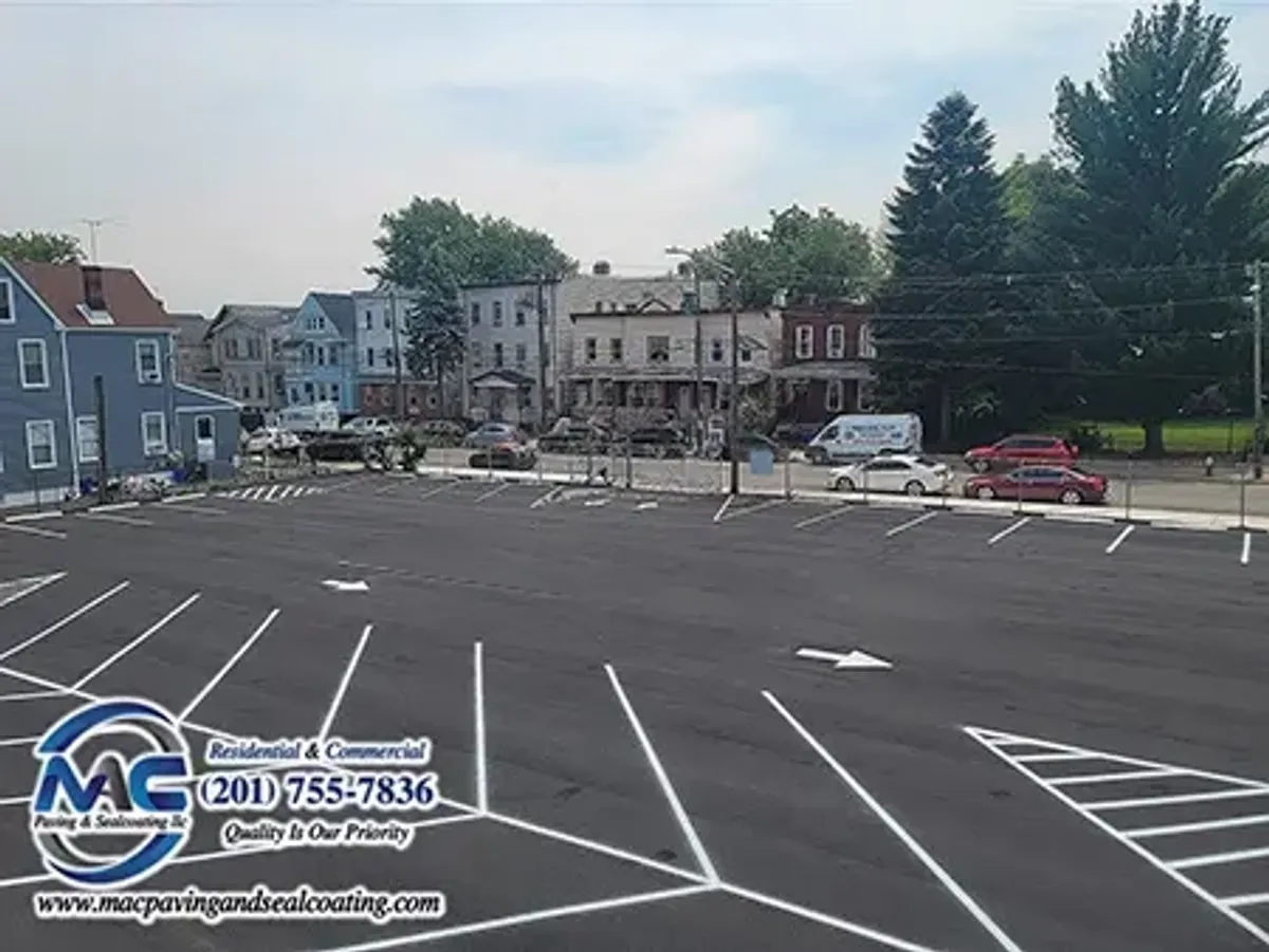 Parking Lot Line Striping in NJ | ADA Compliance and Clean Markings - Close-Up - MAC Paving and Sealcoating