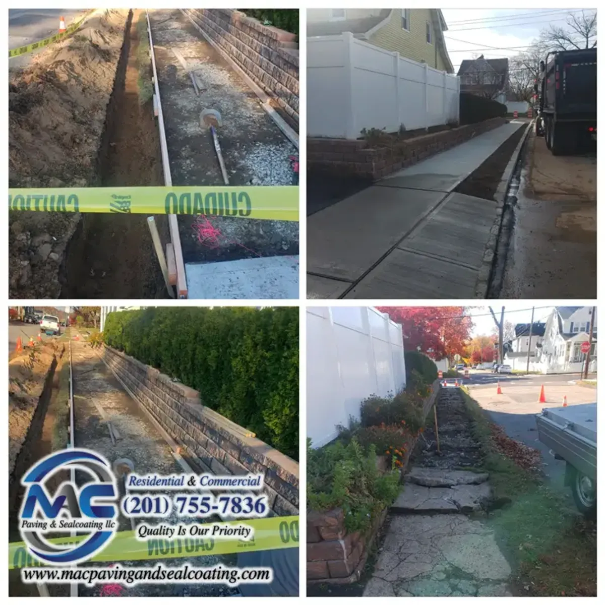Sidewalk Installation and Repair in NJ | Clifton, Teaneck, Bloomfield - Close-Up - MAC Paving and Sealcoating